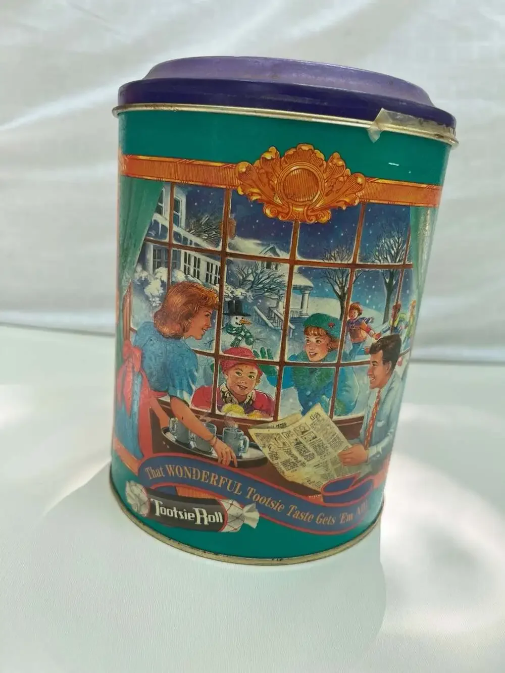 Vintage 1990s Tootsie Roll Limited Edition Decorative Metal Candy Tin, Third in